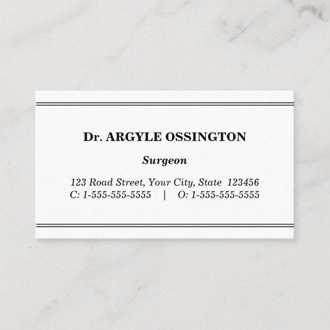 Corporate, Dapper & Simple Business Card Visitenkarte (Vorderseite)