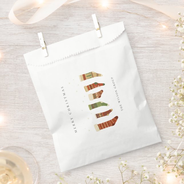 CORPORATE ELEGANT RED GREEN CHRISTMAS STRUMPF GESCHENKTÜTCHEN (Ausgeschnitten)