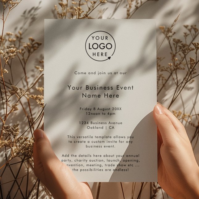 Corporate Event | Graues, modernes Minimalistische Einladung (Modern minimal gray business event invitation template by Guava - elegant, clean, and customizable)