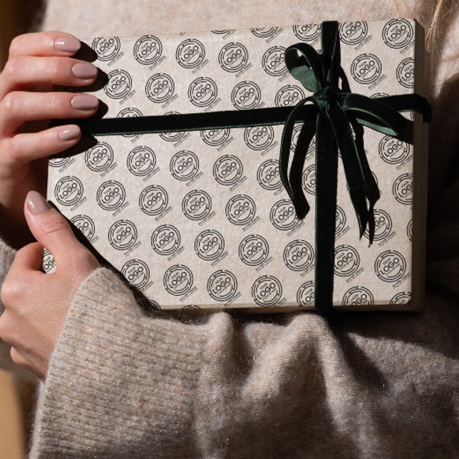 Corporate Event - Ihr Logo für Ihr Unternehmen Geschenkpapier (business wrapping paper branding pattern company marketing party logo simple minimalist professional)