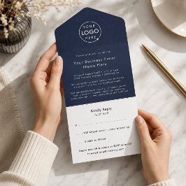 Corporate Event | Navy Blue Minimalistisch Busines All In One Einladung