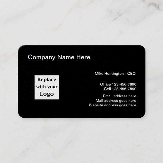 Corporate Führungskraft Logo Schwarze Kerngeschäft Visitenkarte (Vorderseite)