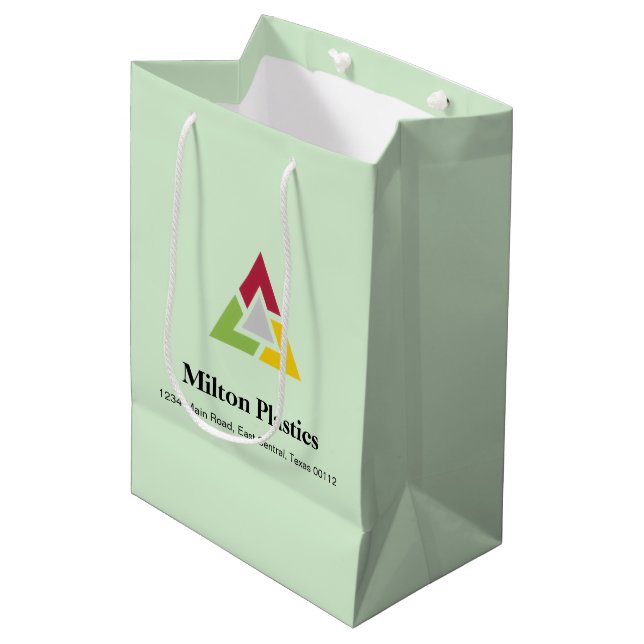 Corporate Gift Bag with Company Logo Mittlere Geschenktüte (Vorderseite Schrägansicht)