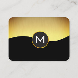 Corporate Gold Black mit Monogramm Visitenkarte