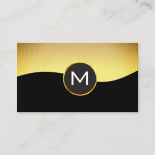 Corporate Gold Black mit Monogramm Visitenkarte
