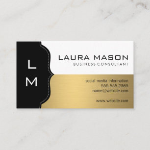 Corporate Gold Black mit Monogramm Visitenkarte