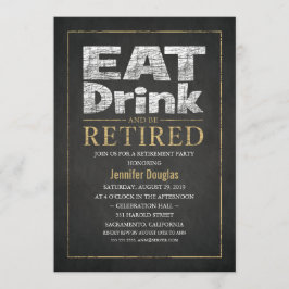 Corporate Gold Effect Funny Retirement Party Einladung