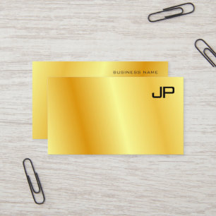 Corporate Gold Look Moderne Monogram Elegant Visitenkarte