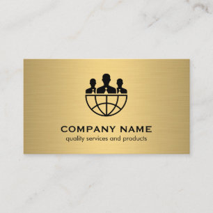 Corporate / Gold Metallic / Global Icon Visitenkarte
