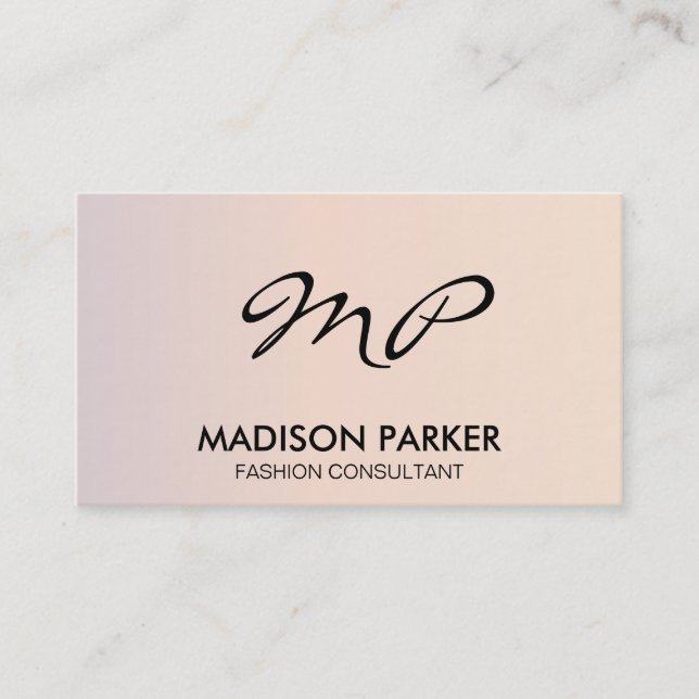 Corporate Gradient Script Monogram Visitenkarte (Vorderseite)