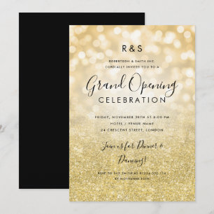 Corporate Grand Opening Gold Glitzer & Lights Einladung