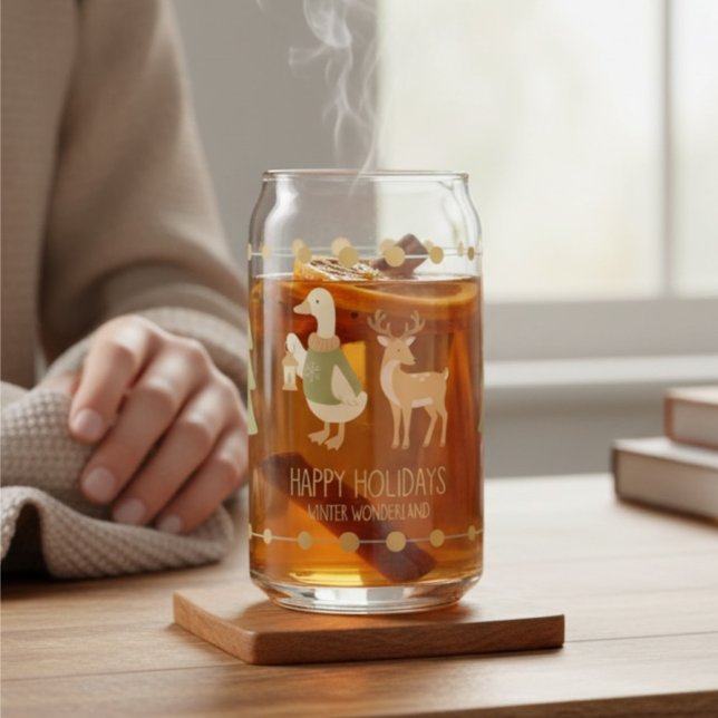 Corporate holiday gifts Glass Can Reindeer (Créateur téléchargé)