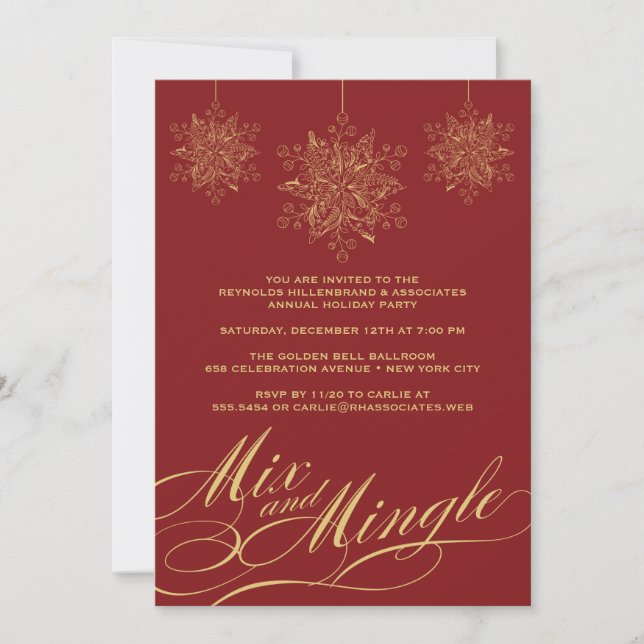 Corporate Holiday Party - Mix & Mingle Ornamente Einladung (Vorderseite)