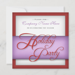 Corporate Holiday Party - Rote und Lila Einladunge Einladung