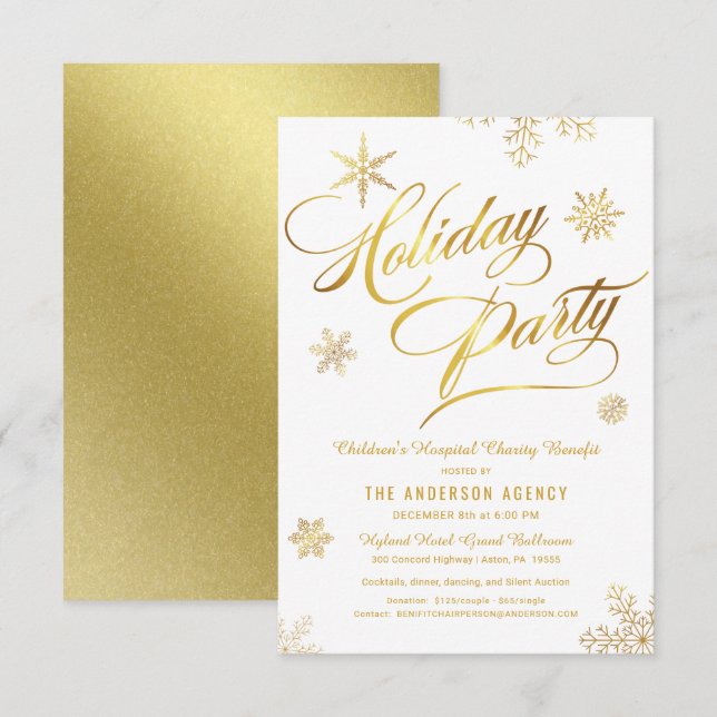 Corporate Holiday Wohltätigkeit Benefit Fundraiser Einladung (Vorne/Hinten)