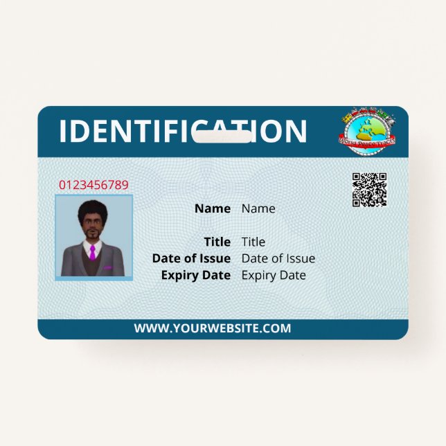 Corporate Id und Name Abzeichen Ausweis (Vorderseite)