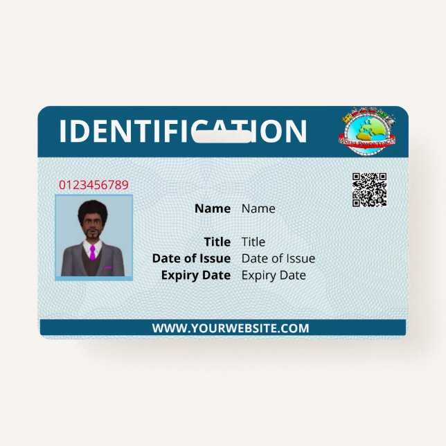 Corporate Id und Name Abzeichen Ausweis (Vorderseite)