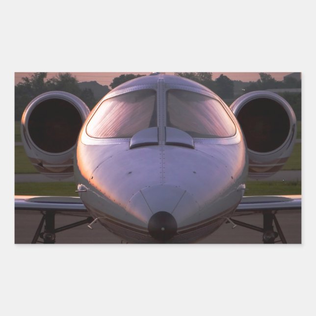 Corporate Jet Plane Travel Rechteckiger Aufkleber (Vorderseite)