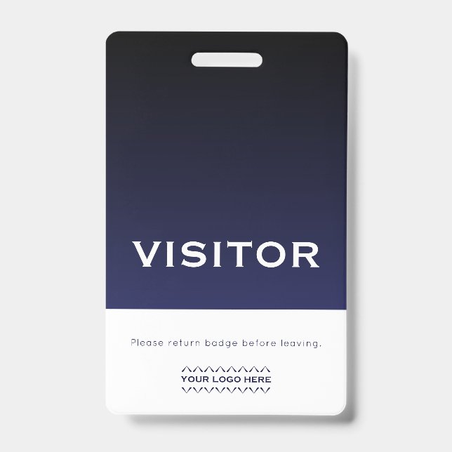 Corporate Logo Besucher Abzeichen Navy Blue Ausweis (Vorderseite)