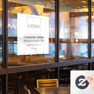 Corporate Logo Vision Tagline Werte Promo Black Fensteraufkleber