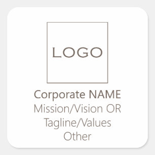 Corporate Logo Vision Tagline Werte Promo Brown Quadratischer Aufkleber