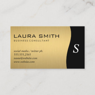 Corporate / Metallisches Silber / Gold Monogramm Visitenkarte