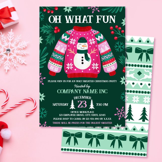 Corporate Office Holiday Ugly Sweater Party Einladung (Corporate Office Holiday Ugly Sweater Party Invitation)