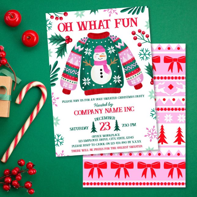 Corporate Office Holiday Ugly Sweater Party Einladung (Corporate Office Holiday Ugly Sweater Party Invitation)