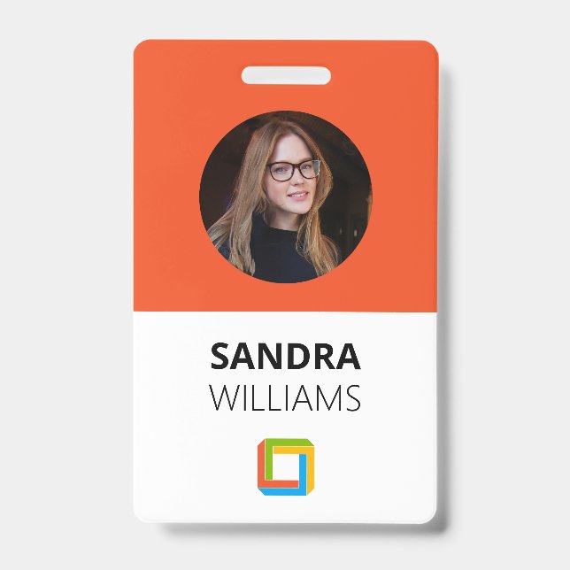 Corporate Orange Custom Employee-ID Ausweis (Front)