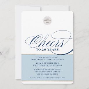 CORPORATE PARTY elegantes Business Blue Marine Gol Einladung