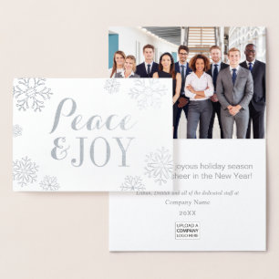 Corporate Peace und Joy-Schneeflocke Silber Folienkarte