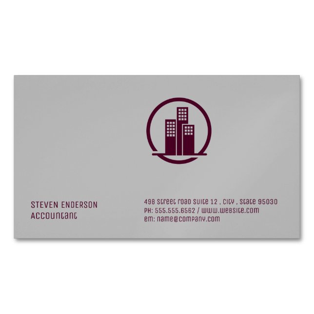 Corporate Style | Gebäude-Symbol Magnetische Visitenkarte (Vorderseite)