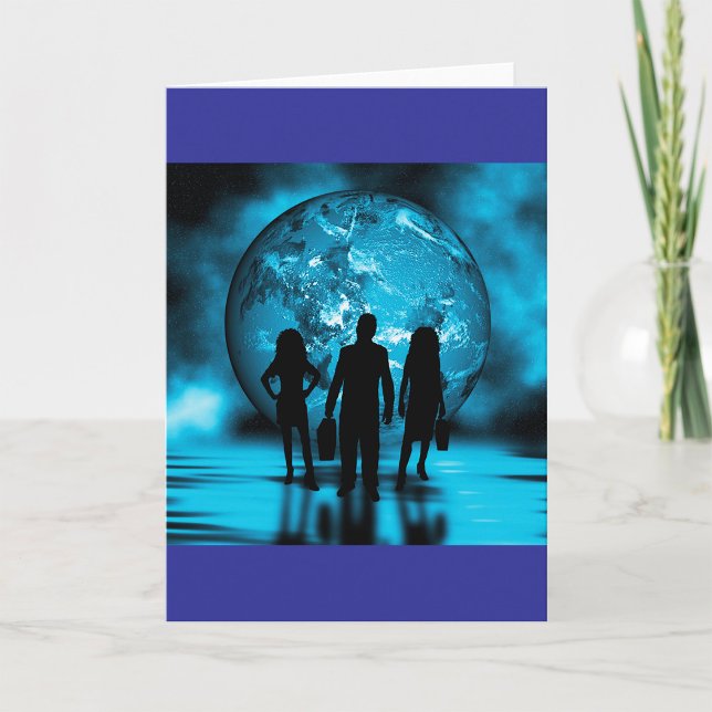 Corporate Team Silhouette Futuristic Business Karte (Von Creator hochgeladen)