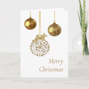 Corporate Weihnachtskarte mit Ornamenten und Vers. Karte
