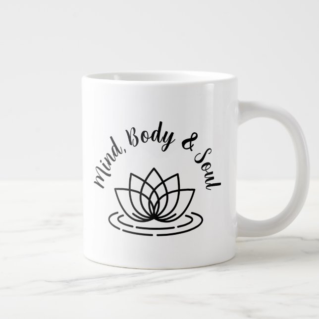 Corps et âme lotus fleur jumbo tasse de café (Droite)