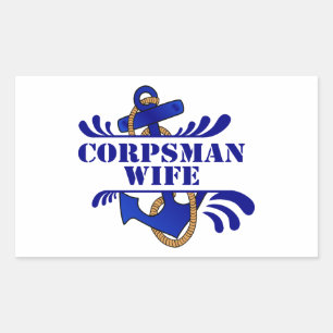 Corpsman Ehefrau, Anchors weg! Rechteckiger Aufkleber
