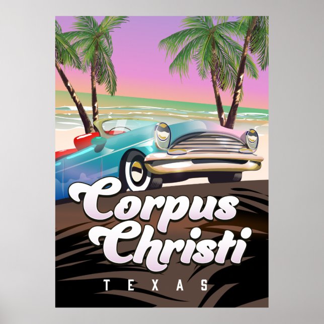 Corpus Christi Texas affiche de vacances (Devant)