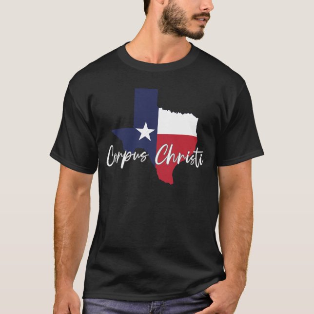 Corpus Christi, Texas Flag Karte Männer schwarz T-Shirt (Vorderseite)
