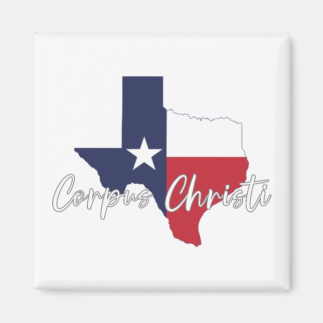Corpus Christi, Texas Flag Map Magnet (Vorne)