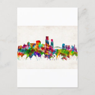 Corpus Christi Texas Skyline Einladungspostkarte