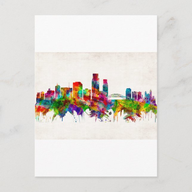 Corpus Christi Texas Skyline Einladungspostkarte (Vorderseite)