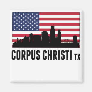 Corpus Christi TX American Flag Magnet