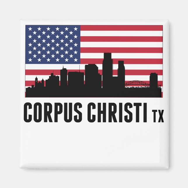 Corpus Christi TX American Flag Magnet (Vorne)