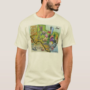 Corpus Christi Tx Cartoon Karte T-Shirt
