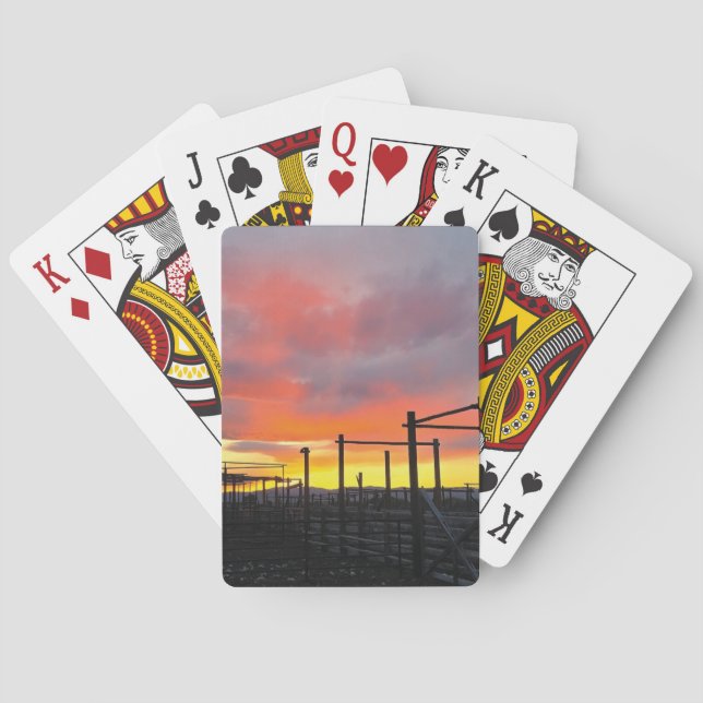 Corral at Sunset Playing Cards Spielkarten (Rückseite)
