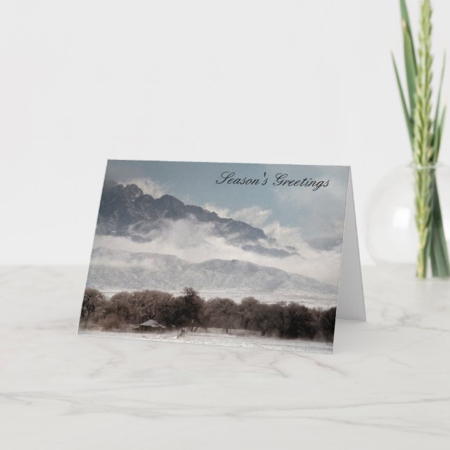 Corrales-Schnee Feiertagskarte (Vorderseite)