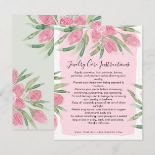 Correspondance Aquarelle rose fleurie fleurie Carte de soins pour