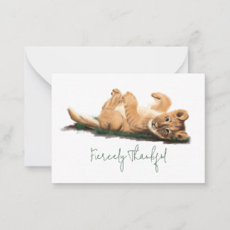 Correspondance Bébé adorable Lion Carte de remerciements Pastel F