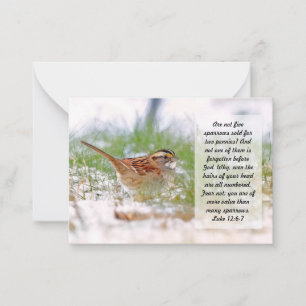 Correspondance Bible Verse Écriture Note de carte Sparrow Religio