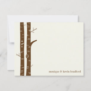 Correspondance Birch Trees Flat Carte de remerciements